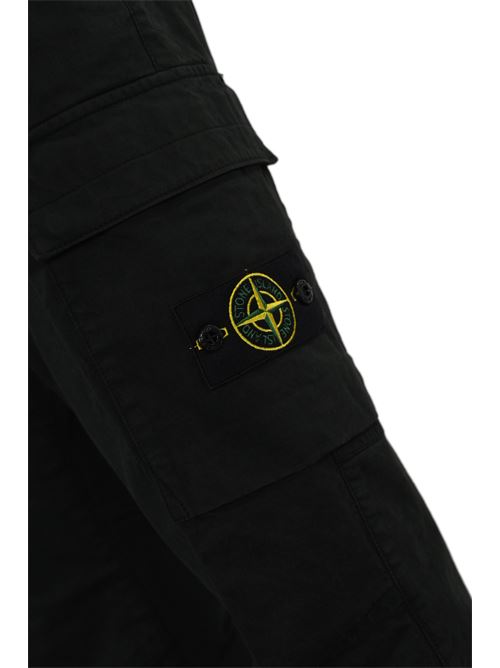 Pantalone cargo 31314 in satin Black STONE ISLAND | 811531314A0029